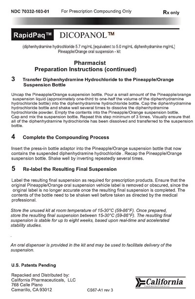 Dicopanol (Instructions 2)